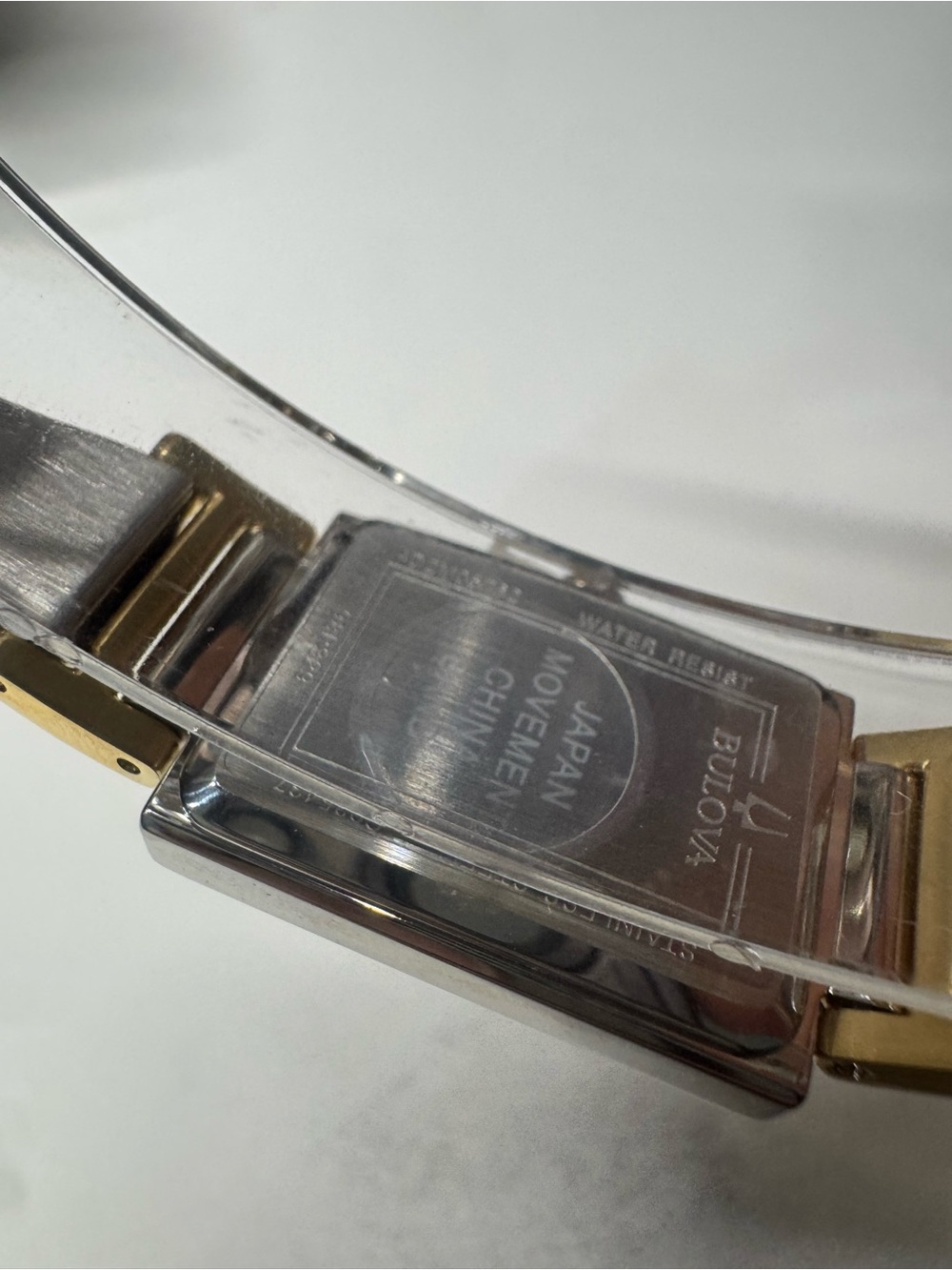Bulova Two-Tone Silver and Gold Rectangular Women's Watch - Picture 6 of 9